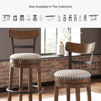 Signature Design by Ashley Valebeck Bar Stool, Rustic Industrial Swivel Barstool With Cushioned Upholstery, Wood & Metal Construction, Kitchen Island Seating, Counter Height, Black