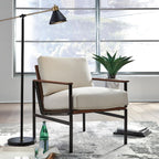 Signature Design by Ashley Tilden Mid-Century Modern Accent Chair, Ivory & Black