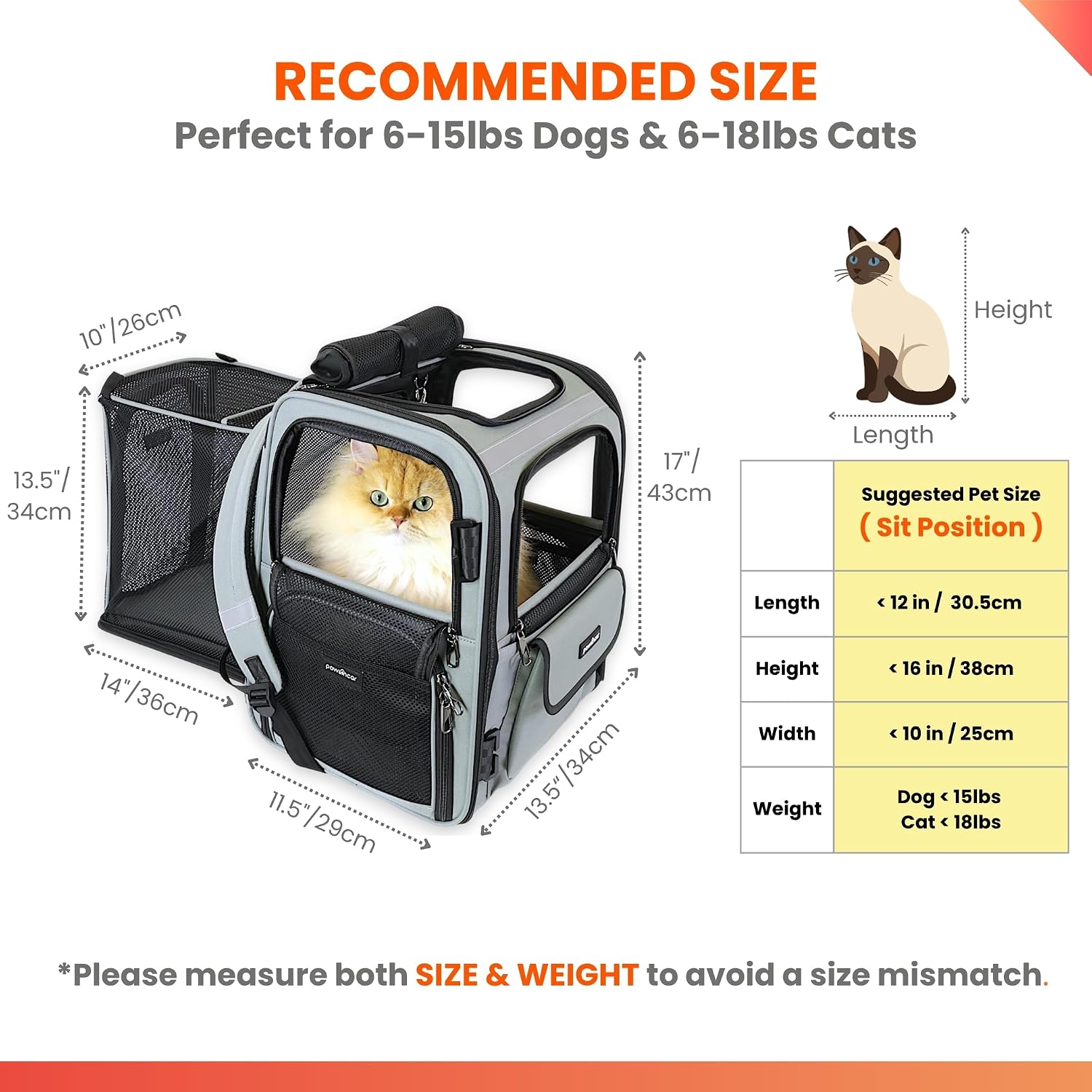 Crash-Tested Expandable Cat Backpack Carrier & Small Dog Car Seat | CPS Certified for Crash Protection & Safe Pet Travel.