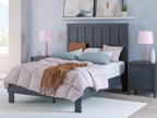 Signature Design by Ashley Simmenfort Full Panel Headboard, Matte Navy Blue Finish, Shaker Style Shiplap Engineered Wood Design for Kids and Youth Bedrooms, Adjustable Height Legs, 42" W x 54" H