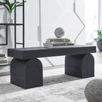 Signature Design by Ashley Holgrove Contemporary Accent Bench with Oversized Legs and for Living-Room, Home-Office or Entryway Use, Black