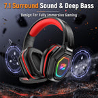 Ozeino 2.4GHz Gaming Headset Wireless with Flip Mic for Ps5, Ps4, PC, Gaming Headphones with USB-A & USB-C Transmitter, 40Hr Battery Gamer Headset for Laptop, Mobile, Mac