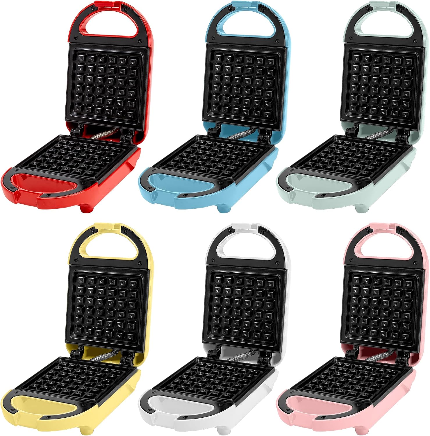 Tasty Mini Nonstick Waffle Maker, Perfect for Individual Waffles, Hash Browns, Brownies and more, Quick Results, Easy Clean Up, 600W, Yellow