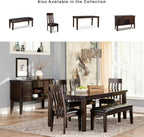 Signature Design by Ashley Haddigan Traditional Upholstered Dining Room Bench, Dark Brown