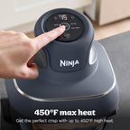 Ninja Crispi 4 in 1 Glass Air Fryer, 450°F, Non Toxic, 4QT and 6 Cup Containers with Lids, Dishwasher Safe, Cyberspace Gray, 1 Count, FN101GY