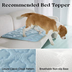 LE SURE Dog Cooling Mat for Extra Large Dogs -Q-Max>0.5 XL Breathable Thin Cool Crate Pad with Chill Cold Fiber and Innovative Mesh Base Design, Portable Washable Pet Kennel Mat for Summer,44x30,Blue