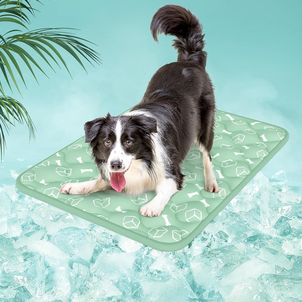 Rywell Dog Cooling Mat 2.0, Elegant Grey, 44"*32" Thick & Durable Cooling Mat for Extra Large Dogs, Extended Cooling with Waterproof & Color-Changing Arc-Chill Fiber (Q-Max>0.5), Ideal for Summer