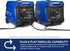 Westinghouse 5000 Peak Watt Super Quiet Portable Inverter Generator, Wheel & Handle Kit, RV Ready 30A Outlet, Gas Powered, CO Sensor, Parallel Capable,Blue