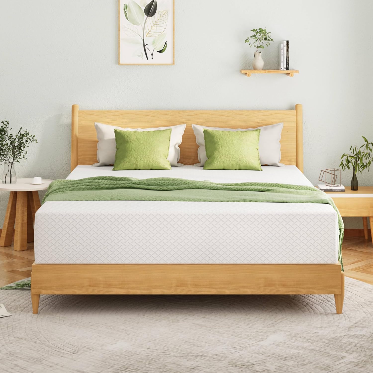 EGOHOME Full Size Memory Foam Mattress, 8 Inch Bed Mattress in A Box with Cooling Green Tea Gel, Pressure Relief with Medium Firm Support, CertiPUR-US Certified, 75''L x 54''W, ‎37.3 pounds White