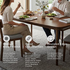 Signature Design by Ashley Allstream Mid-Century Modern Dining Table and Chairs Set with Cushioned Seat, Set of 5, Brown & Gray
