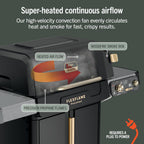 Ninja FlexFlame ProConnect Grill & Smoker | 5-in-1 Smart Cooking System | Electric & Propane | App-Connected | 3-Burner Digital Control | Roast, Griddle & Pizza Maker | Black/Gold | PG305