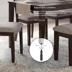 Signature Design by Ashley Langwest Dining Table Set for 6, Transitional 6-Piece Wood Kitchen Table and Chairs Set with Bench, Cushioned Seats, Cherry Brown