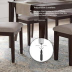 Signature Design by Ashley Langwest Dining Table Set for 6, Transitional 6-Piece Wood Kitchen Table and Chairs Set with Bench, Cushioned Seats, Cherry Brown
