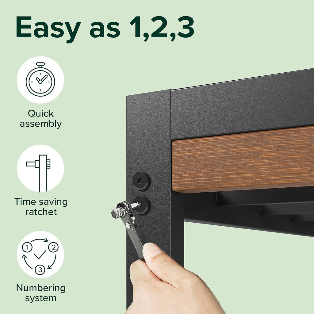 Zinus Kai Bamboo and Metal Platform Bed Frame with Headboard, No Box Spring Needed, Easy Assembly, Queen, Brown