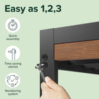 Zinus Kai Bamboo and Metal Platform Bed Frame with Headboard, No Box Spring Needed, Easy Assembly, Queen, Brown