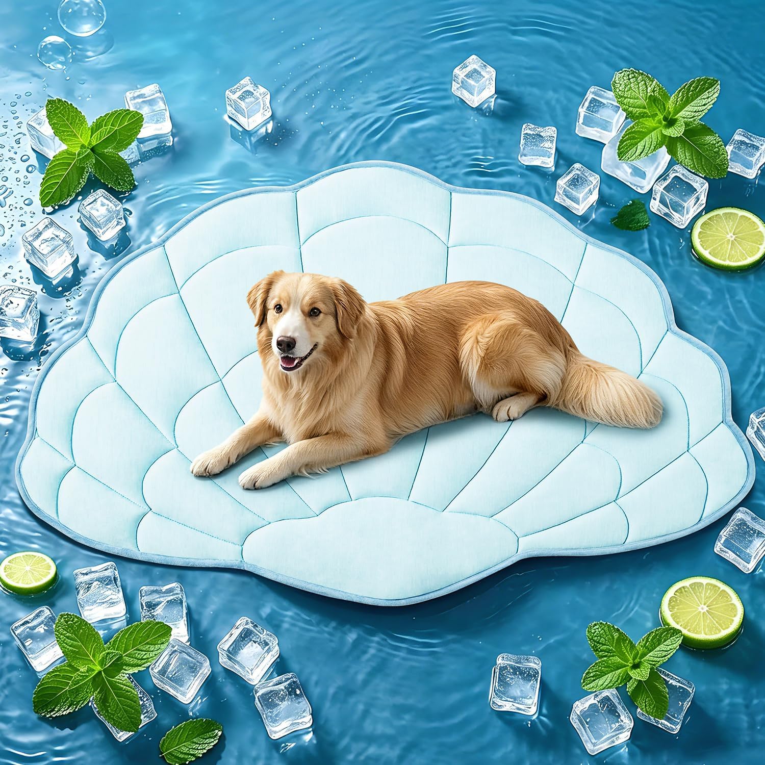BG-BABYGO Dog Cooling Mat, 48" x 28" Reversible Self Cooling Mat for Large Dogs, Washable Arc-Chill Cooling Pad for Pets 2.0 Summer Pet Cooling Pad for Crate Kennel Sofa Floor Outdoor Portable Green