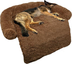 GGIB Cooling Dog Bed Mat with Bolster Pillow Washable Dog Couch Cover Breathable Summer Pet Couch Bed Protector Indoor(Large, Cooling Grey)