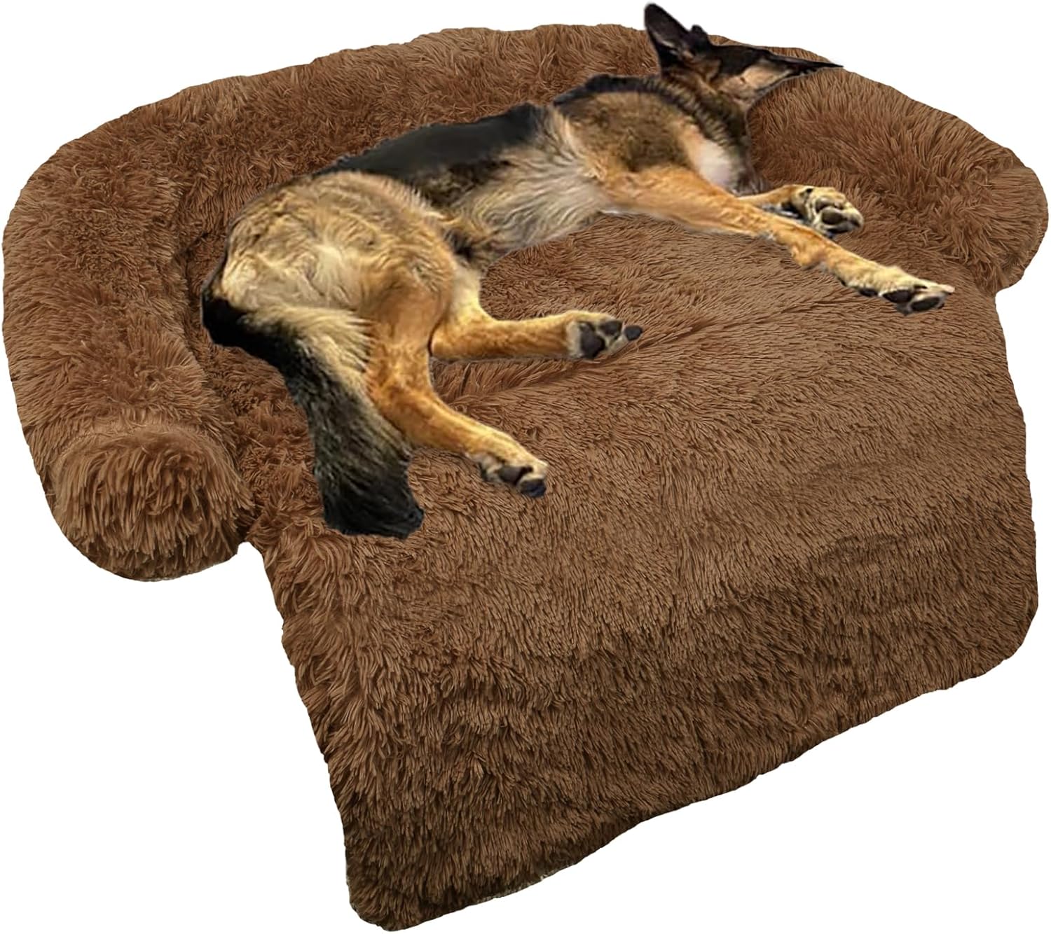 GGIB Cooling Dog Bed Mat with Bolster Pillow Washable Dog Couch Cover Breathable Summer Pet Couch Bed Protector Indoor(Large, Cooling Grey)