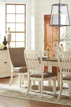 Signature Design by Ashley Bolanburg Dining Table, 2-Tone Farmhouse Style With 6 Built-In Storage Drawers, Wood & Engineered Wood Construction, Seats Up To 6, White/Brown