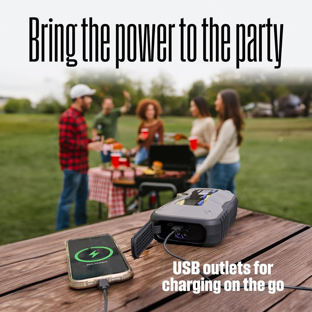 Westinghouse 4000A Portable Jump Starter & USB Power Bank - 12V Car Battery Booster Pack Jump Box for Up to 9.0L Gas & 7.0L Diesel Engines, Bright LED Flashlight, IP65 Rated Waterproof Housing