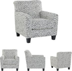 Signature Design By Ashley Hayesdale Modern Accent Chair with Removable Cushions and Tapered Legs, Black & Gray