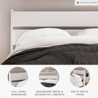 Signature Design by Ashley Socalle Full Panel Headboard, Matte White Finish, Engineered Wood Construction, Ideal for Kids and Youth Bedrooms