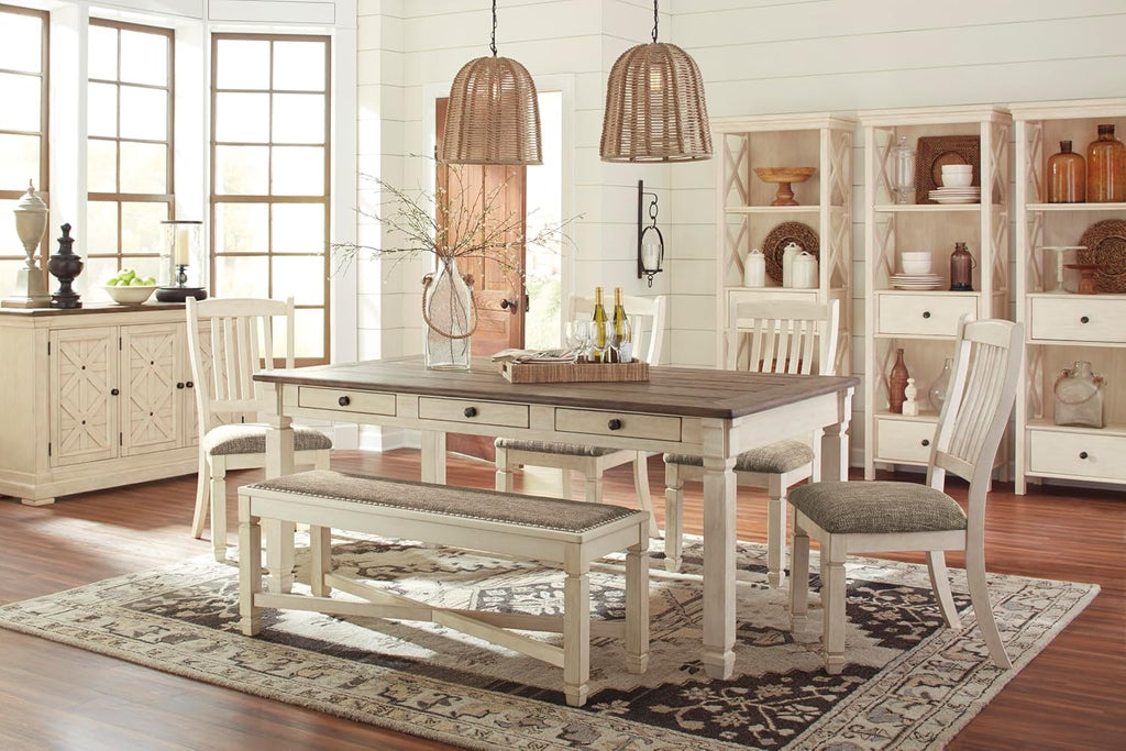 Signature Design by Ashley Bolanburg 20" Upholstered Dining Room Chair, Set of 2, Antique White