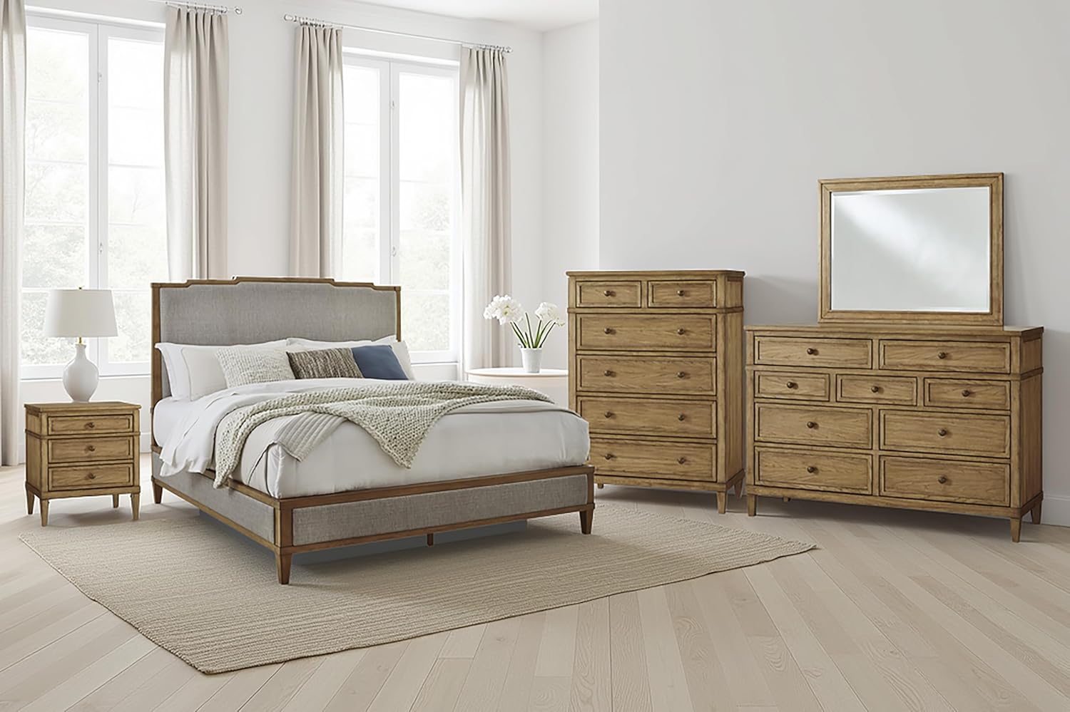 Signature Design by Ashley Sharlance Transitional 9-Drawer Dresser with Felt-Lined Top Drawers, Warm Brown