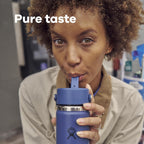 Hydro Flask Water Bottle - Insulated Stainless Steel - Wide Straw Lid, Non Spill, Leakproof in 40 Oz Harbor Blue