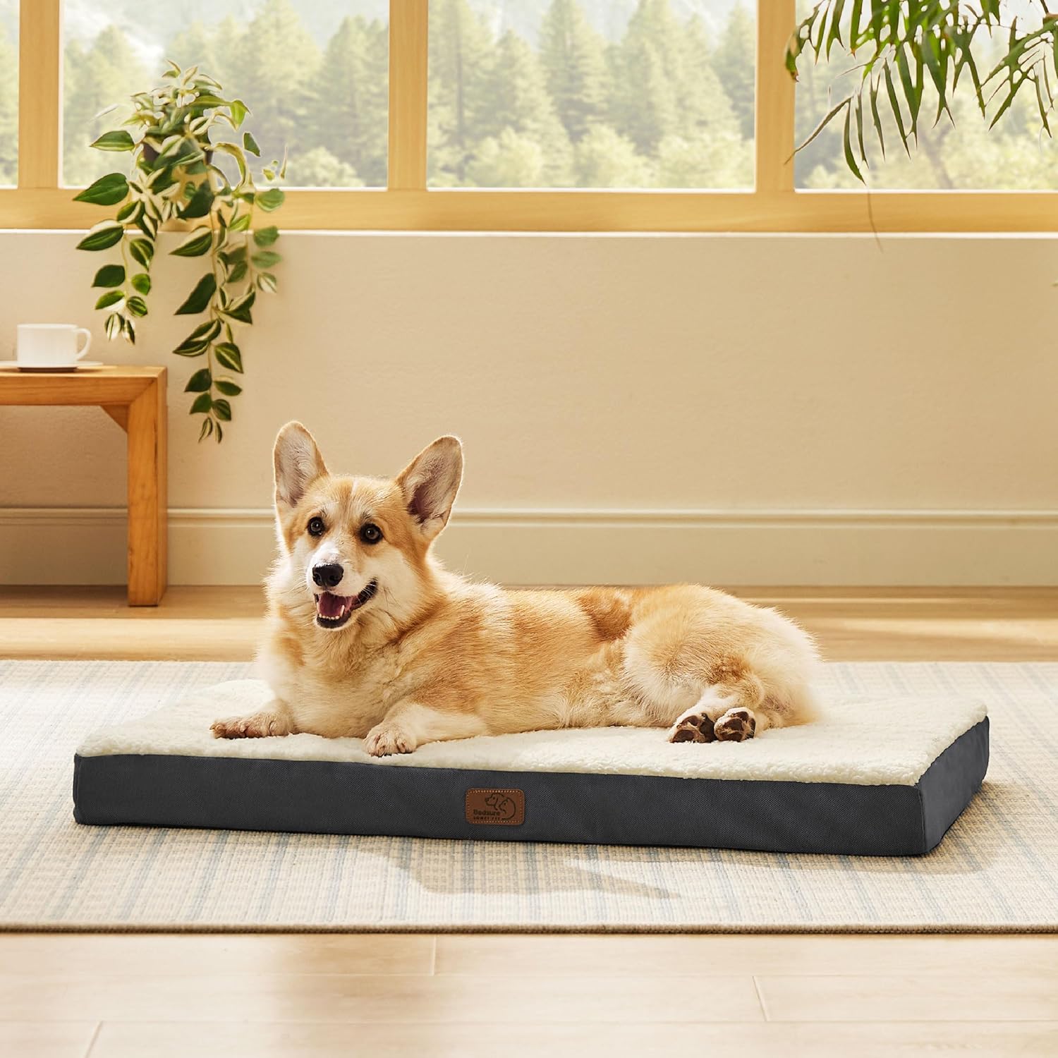 Bedsure Cooling Dog Bed for Crate, Large Breathable Pet Summer Bed, 35 Inch | Orthopedic Egg Crate Foam, Cold Summer Pad Mat, Non-Slip Bottom, Comfy Removable Washable Cover, For Pets Up to 50 lbs