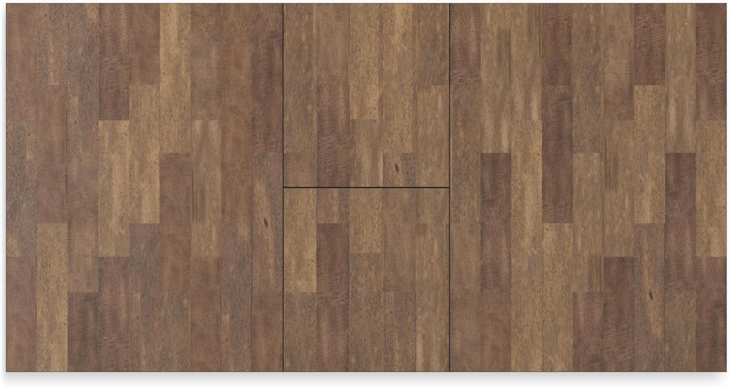 Signature Design by Ashley Wildenauer Dining Extension Table, 18" Self-Storing Butterfly Leaf, Hardwood Solids, Mango Veneer & MDF Substrate, Seats 6 to 8 for Kitchens, Black & Dark Brown, 78"