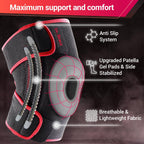 DR. BRACE ELITE Knee Brace with Side Stabilizers & Patella Gel Pads for Maximum Knee Pain Support and knee recovery for men and women-Please Check How To Size Video (Sunrise, Large)