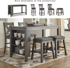 Signature Design by Ashley Caitbrook Dining Table, Counter Height Table With Shelves, Wood Construction In Antiqued Gray Wash, Space‑Saving For Small Rooms And Kitchens