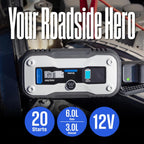 Westinghouse 1500A Portable Jump Starter & USB Power Bank - 12V Car Battery Booster Pack Jump Box for Up to 6.0L Gas & 3.0L Diesel Engines, Bright LED Flashlight, IP65 Rated Waterproof Housing