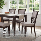 Signature Design by Ashley Langwest Dining Table Set for 6, Transitional 6-Piece Wood Kitchen Table and Chairs Set with Bench, Cushioned Seats, Cherry Brown