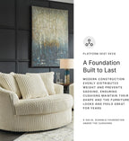 Signature Design by Ashley Lindyn Transitional Oval Tufted Upholstered Oversized Swivel Accent Chair, White