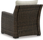 Signature Design by Ashley Brook Ranch Casual Nuvella Weather Resistant Fabric Outdoor Lounge Chair with Cushion, Dark Brown & Beige