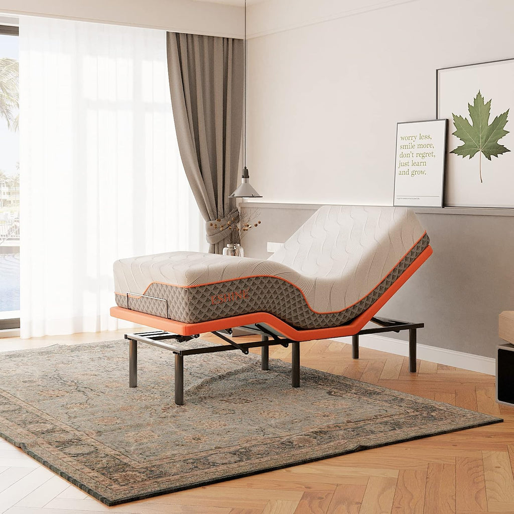 Split King Adjustable Bed Frame with Mattress - 14” Luxury Hybrid Mattress, Smart APP Contorl, Massage, Zero Gravity, Anti-Snore, 5 Minutes Installation, Head and Foot Incline, Medium Soft, Split King