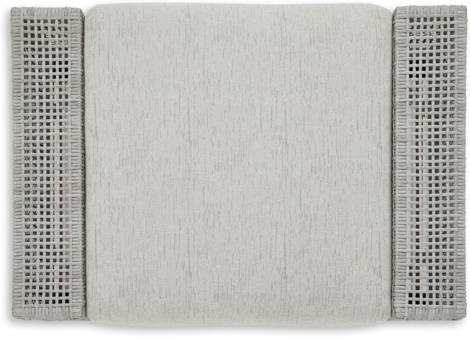 Signature Design by Ashley Aluminum Frame Outdoor Ottoman with Cushion, Seton Creek, High-Performance Nuvella Fabric, Seating for Patio Lounge Areas, Light Gray & Light Brown
