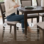 Signature Design by Ashley Langwest Dining Table Set for 6, Transitional 6-Piece Wood Kitchen Table and Chairs Set with Bench, Cushioned Seats, Cherry Brown