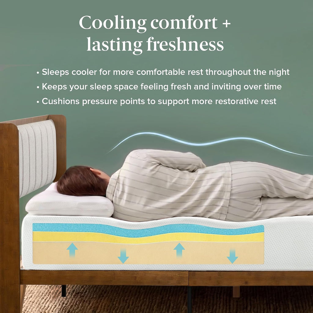 Zinus 12 Inch Green Tea Cooling Memory Foam Mattress [New Version], King, Fiberglass Free, Medium Firmness, Cooling Gel Foam, Certified Safe Foams & Fabric, Mattress in A Box