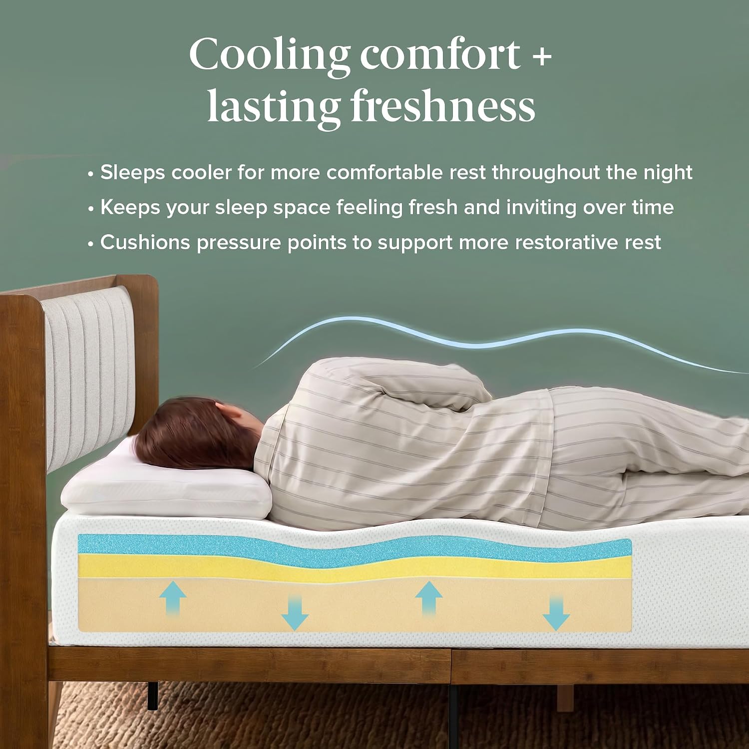 Zinus 12 Inch Green Tea Cooling Memory Foam Mattress [New Version], King, Fiberglass Free, Medium Firmness, Cooling Gel Foam, Certified Safe Foams & Fabric, Mattress in A Box