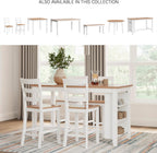 Signature Design by Ashley Gesthaven 60" Counter Height Dining Table with 3 Storage Shelves, Butcher Block Veneer Top, Ideal for Kitchens or Workspaces, White/Natural