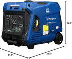 Westinghouse 5000 Peak Watt Super Quiet Portable Inverter Generator, Wheel & Handle Kit, RV Ready 30A Outlet, Gas Powered, CO Sensor, Parallel Capable,Blue
