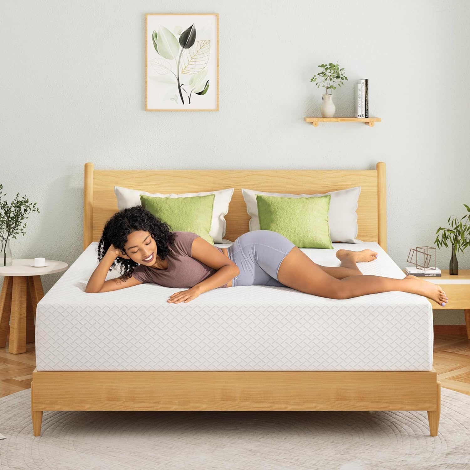 EGOHOME Full Size Memory Foam Mattress, 8 Inch Bed Mattress in A Box with Cooling Green Tea Gel, Pressure Relief with Medium Firm Support, CertiPUR-US Certified, 75''L x 54''W, ‎37.3 pounds White