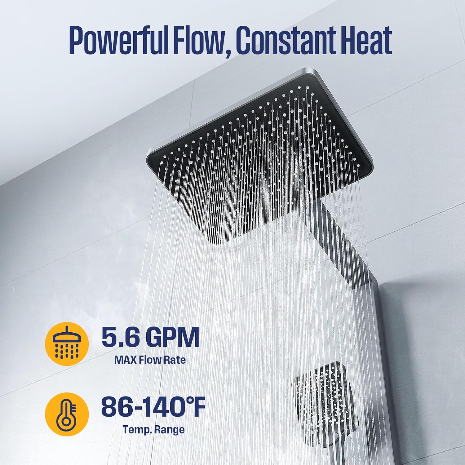Westinghouse 24kW Electric Tankless Whole House Water Heater, 5.6 GPM Instant Hot Water on Demand, 240V, WIFI & Self Modulating High Efficiency, Copper Heating, LED Display, ETL Certified