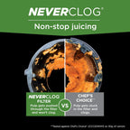 Ninja NeverClog Cold Press Juicer | Powerful Electric Slow Masticating Juicer with Pulp Control | XL Capacity | 24 oz. Juice Jug & 36 oz. Pulp Container | Dishwasher Safe | Gray | 150W | JC151SL