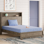 Signature Design by Ashley Full Size iKidz 7 Inch Firm Gel Memory Foam Mattress with Stretch Knit Cover & Pillow Included, Blue Ocean, Fiberglass-Free, Mattress in A Box
