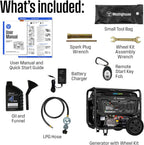 Westinghouse 12500 Peak Watt EFI Dual Fuel Home Backup Portable Generator, Remote Electric Start, Transfer Switch Ready, Gas and Propane Powered, CO Sensor, CARB Compliant