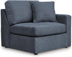 Signature Design by Ashley Contemporary Modmax Stain Resistant L-Shape Right-Arm Facing 6-Piece Sectional with Reversible Cushion and Armrest, Dark Blue